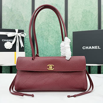 Okify CC 2026 Small Shopping Bag Red Burgundy Grain AS6288 30.5x15x11cm 