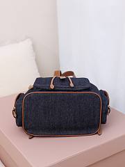 Okify MiuMiu Denim Blue Large Backpack 5BZ042 29.5x25x12.5cm - 4