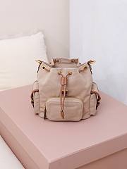 Okify MiuMiu Beige Small Backpack 5BZ043 22x18x11.5cm - 3