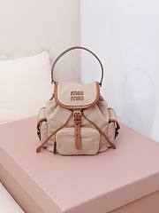 Okify MiuMiu Beige Small Backpack 5BZ043 22x18x11.5cm - 1