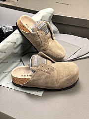 Okify Balenciaga Dumbo Beige Suede Clog Mules Unisex  - 5