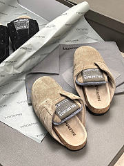 Okify Balenciaga Dumbo Beige Suede Clog Mules Unisex  - 4