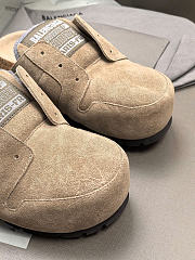 Okify Balenciaga Dumbo Beige Suede Clog Mules Unisex  - 2