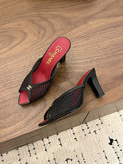 Okify CC Red Heels With Black Mesh 8cm - 1