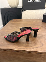 Okify CC Red Heels With Black Mesh 8cm - 3