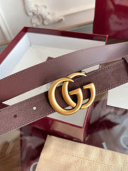 Okify Gucci Dark Brown Suede Belt Gold Hardware 3cm - 3