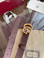 Okify Gucci Dark Brown Suede Belt Gold Hardware 3cm - 2