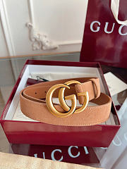 Okify Gucci Brown Suede Belt Gold Hardware 3cm - 5