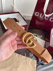 Okify Gucci Brown Suede Belt Gold Hardware 3cm - 1