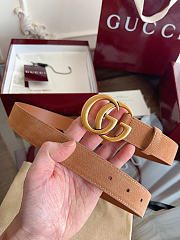 Okify Gucci Brown Suede Belt Gold Hardware 3cm - 4