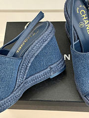 Okify CC Demim Blue Wedge Sandals - 2