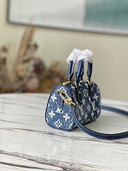 Okify Louis Vuitton High Nano Speedy Denim Navy Blue M81168 16x10x7.5cm - 5