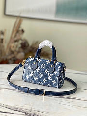 Okify Louis Vuitton High Nano Speedy Denim Navy Blue M81168 16x10x7.5cm - 2