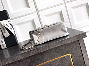 Okify CC Clutch Bag Silver With Gold And Pearl Handle 15x10.5x5.5cm - 6