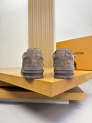 Okify Louis Vuitton Dark Brown Suede Sneakers Unisex - 3