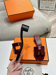 Okify Hermes Red Burgundy Women Sandals (has big size) - 4