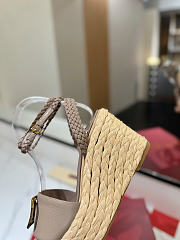 Okify Valentino Gray Wedge Sandals  - 2