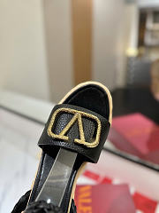 Okify Valentino Black Wedge Sandals  - 5