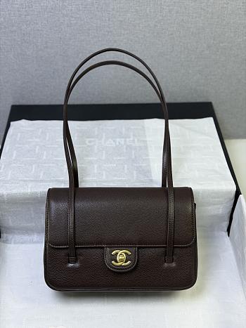 Okify CC 26P Jennie Preppy Coco Small Bag Dark Brown 22x15x5cm