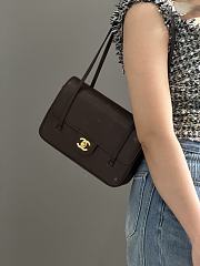 Okify CC 26P Jennie Preppy Coco Small Bag Dark Brown 22x15x5cm - 3