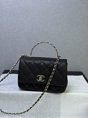 Okify CC Coco Crush Handle Mini Bag Black Caviar 18x11.5x7cm - 3