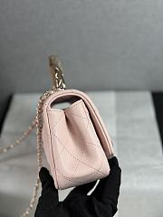 Okify CC Coco Crush Handle Mini Bag Pink Caviar 18x11.5x7cm - 5