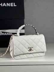 Okify CC Coco Crush Handle Mini Bag White Caviar 18x11.5x7cm - 3