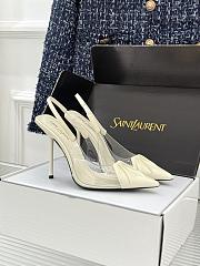 Okify YSL White High Heels 10.5cm - 1