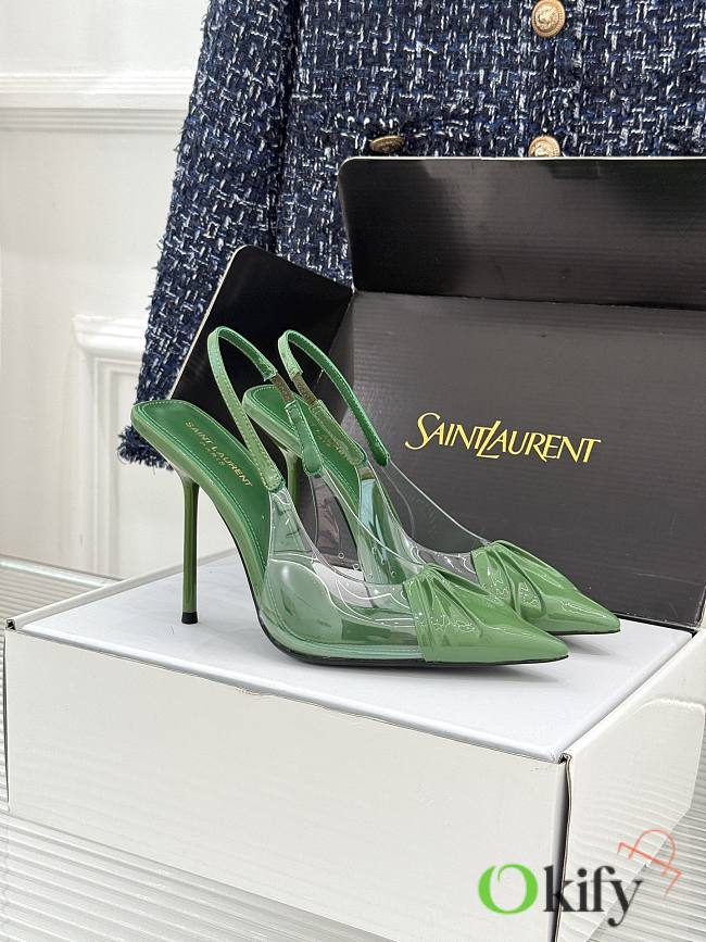 Okify YSL Dark Green High Heels 10.5cm - 1