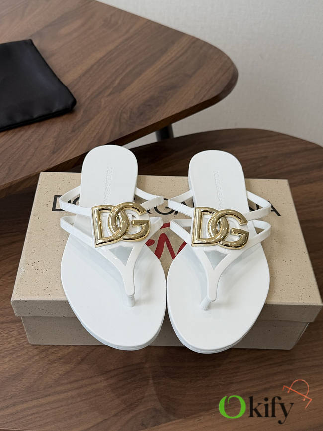 Okify Dolce & Gabbana White Women Slides (has big size) - 1