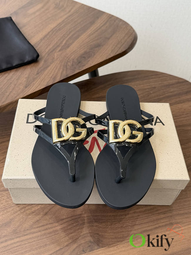 Okify Dolce & Gabbana Black Women Slides (has big size) - 1