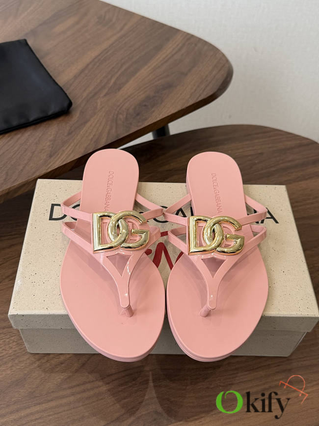 Okify Dolce & Gabbana Pink Women Slides (has big size) - 1