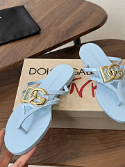 Okify Dolce & Gabbana Blue Women Slides (has big size) - 6