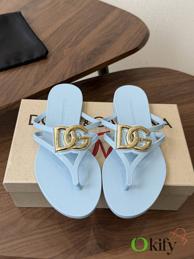 Okify Dolce & Gabbana Blue Women Slides (has big size) - 1