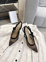 Okify Dior Black Mesh Slingback 10.5cm - 6