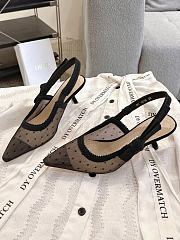 Okify Dior Black Mesh Slingback 6.5cm - 3