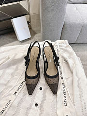Okify Dior Black Mesh Slingback 6.5cm - 4
