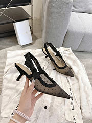 Okify Dior Black Mesh Slingback 6.5cm - 1