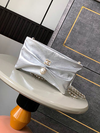 Okify CC 25S Clutch Bag Silver 24x14x5cm
