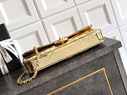Okify CC Small Clutch With Chain Gold Metallic Mirror Calfskin 29x12x5cm - 2
