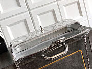 Okify CC Small Clutch With Chain Silver Metallic Mirror Calfskin 29x12x5cm - 6