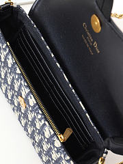 Okify Dior Medium Saddle Pouch With Chain Blue Oblique 21.5x12.5x4.5cm  - 3