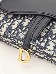 Okify Dior Medium Saddle Pouch With Chain Blue Oblique 21.5x12.5x4.5cm  - 2