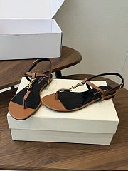 Okify YSL Brown And Black Women Slides  - 4