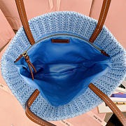 Okify MiuMiu Woven Tote Bag Blue And Red 5BG248 30x38cm  - 3