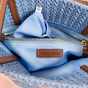 Okify MiuMiu Woven Tote Bag Blue And Red 5BG248 30x38cm  - 2