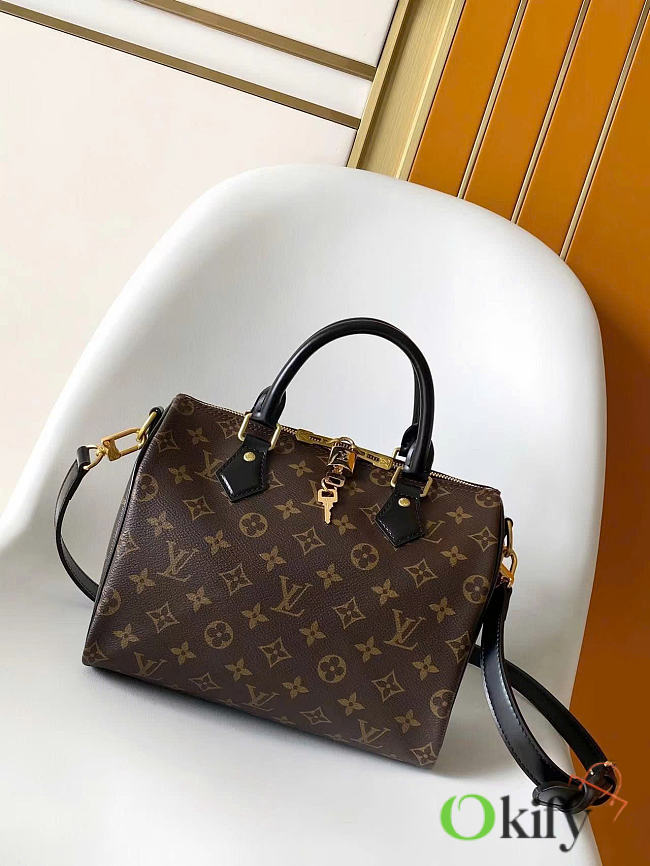 Okify Louis Vuitton Speedy 25 Bag Monogram Brown And Black M48285 25x19x15cm - 1