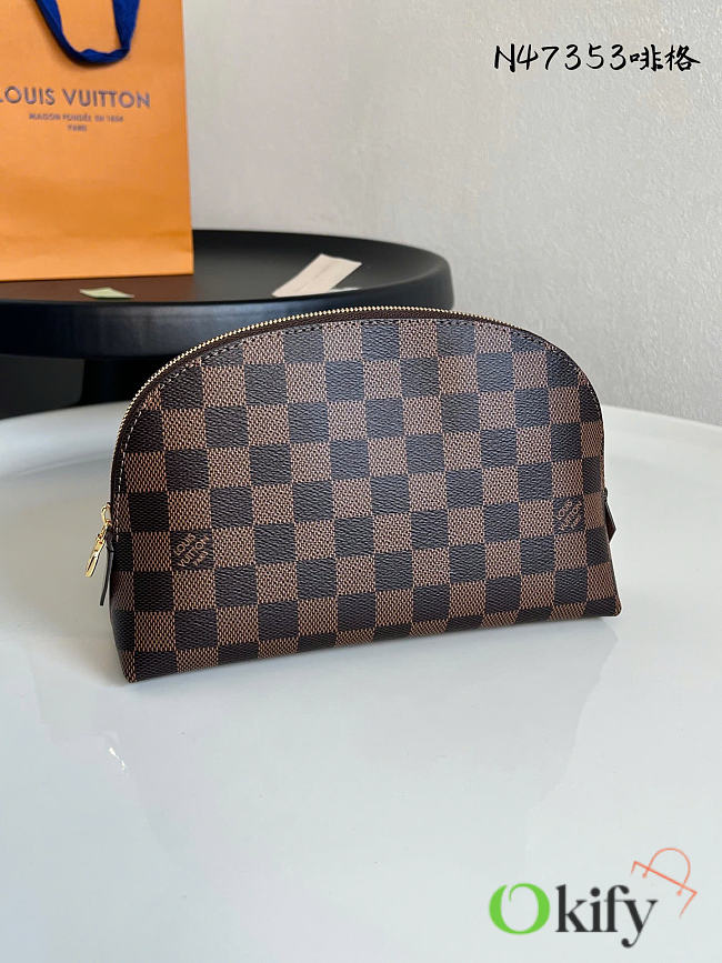Okify Louis Vuitton Damier Brown Cosmetic Pouch N47353 22x15x6cm - 1