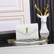 Okify YSL College Bag Small White Caviar 19x11.5x4cm - 1