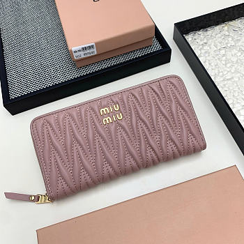 Okify MiuMiu Pink Long Wallet 19x10x2.5cm